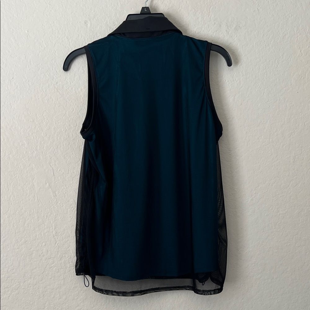 Like New! Lucky in Love Women's Black and Teal Tank Top Mesh Size L - Picture 4 of 10